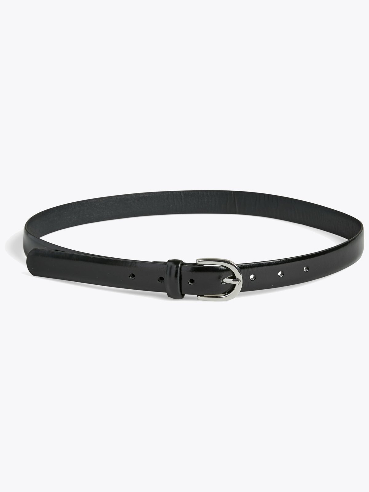 Pieces Estina Leather Jeans Belt Black Silver