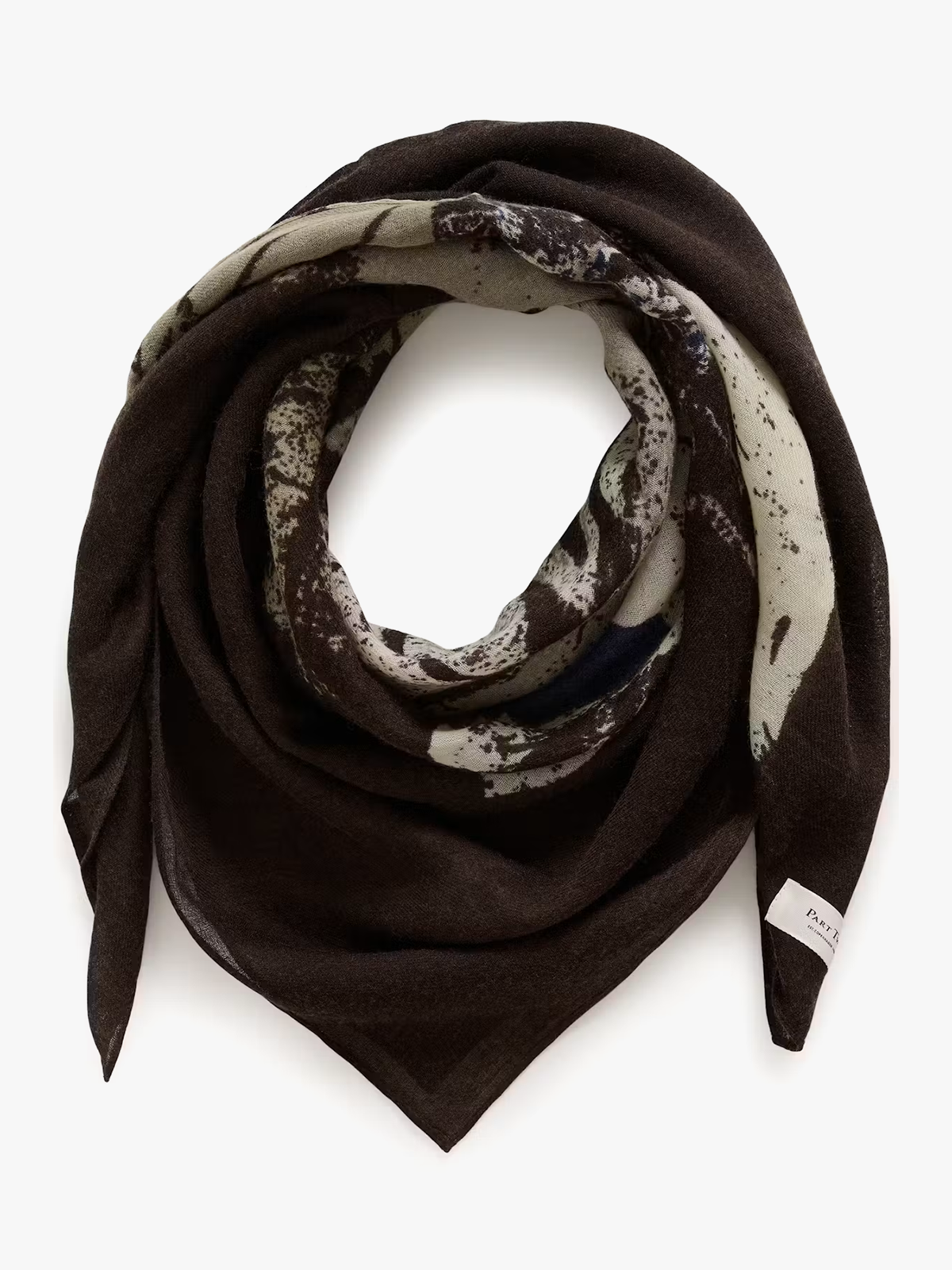 Part Two Felisia Scarf Mole Leaf print