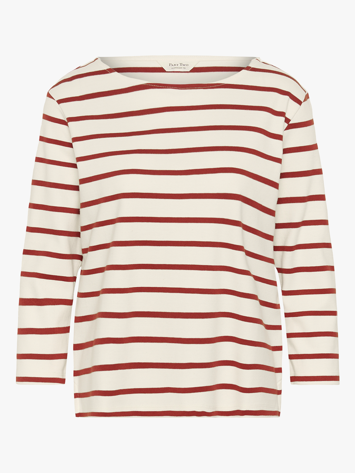 Part Two Nela T-shirt Eggnog / Roasted Russet Stripe