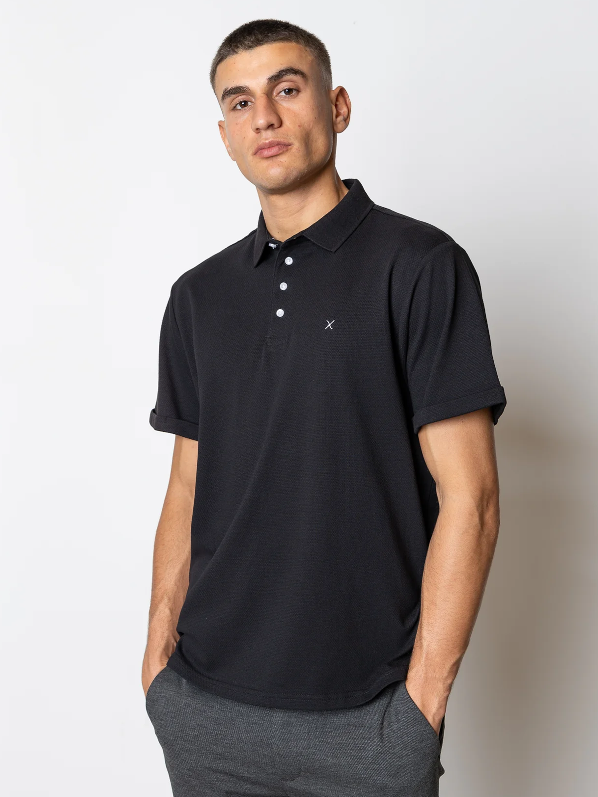 CLEAN CUT COPENHAGEN Silkeborg Stretch Polo Black