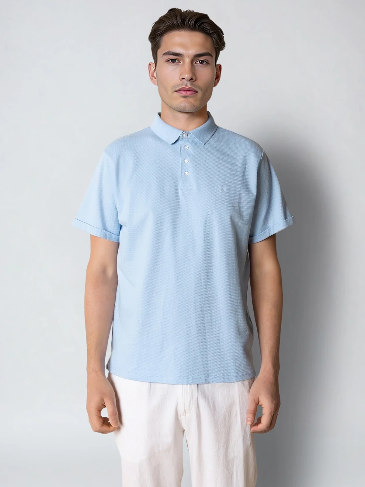 CLEAN CUT COPENHAGEN Silkeborg Stretch Polo Light Blue