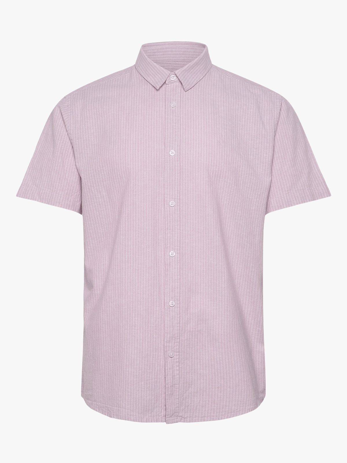CLEAN CUT COPENHAGEN Luca Striped Short Sleeve Shirt Violet Ice / White