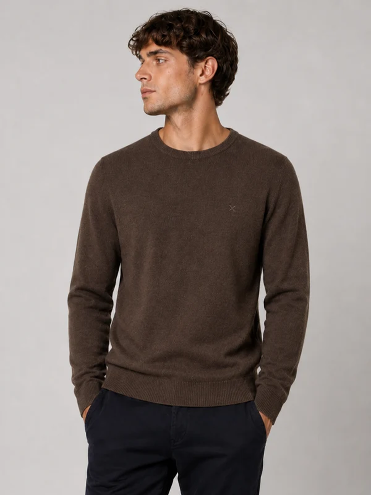 Clean Cut Copenhagen Merino Crewneck Knit Brun Melange