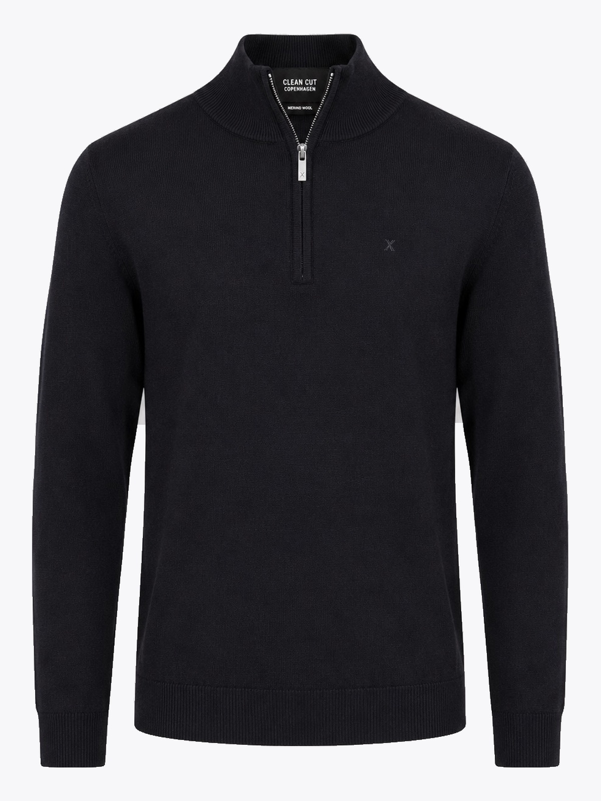 Clean Cut Copenhagen Merino Half-Zip Knit Black