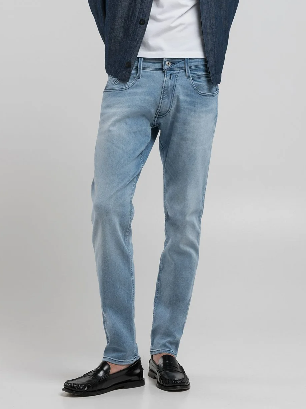 Replay Anbass Powerstretch Light Blue