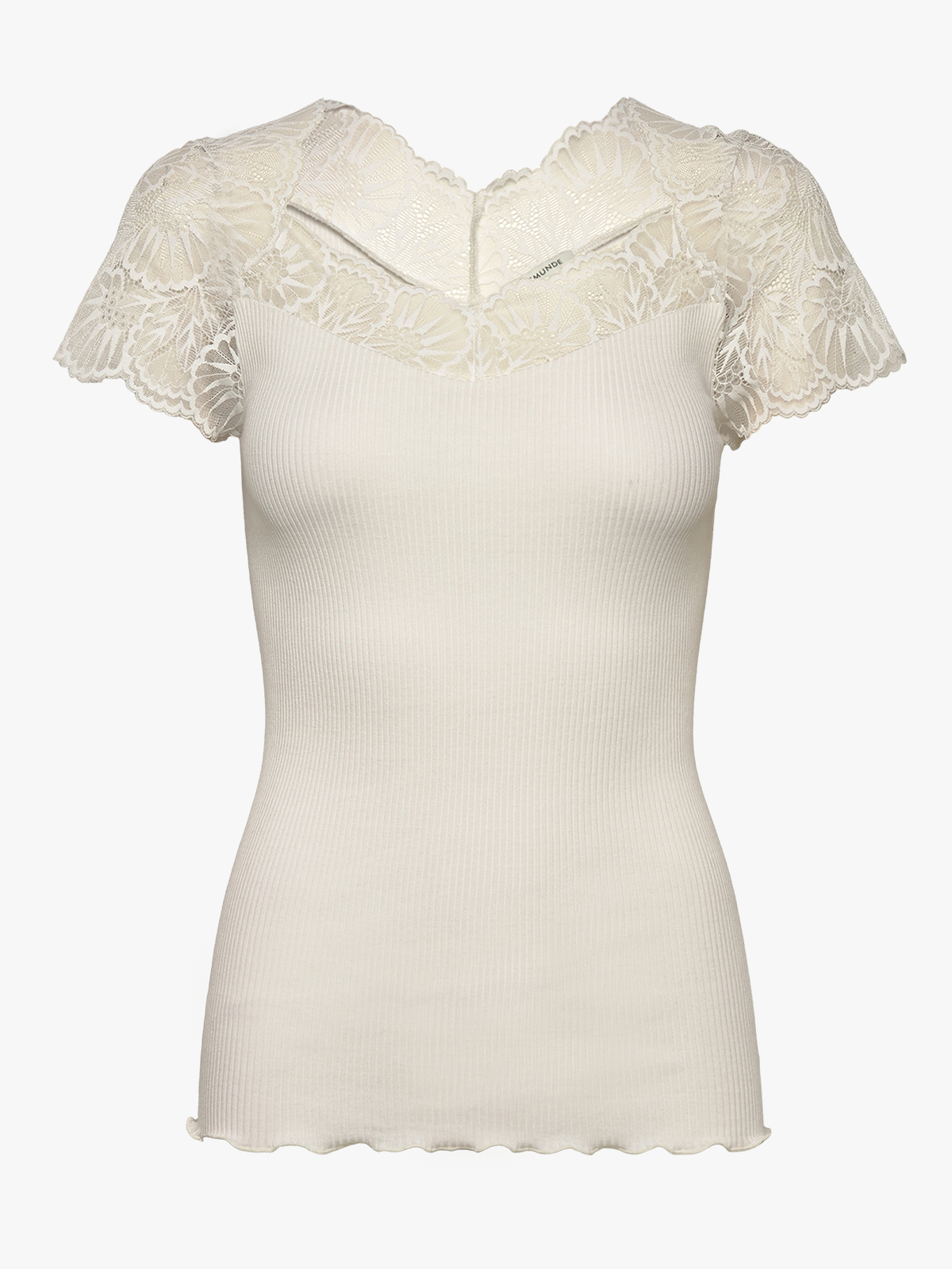 Rosemunde Beatha Silk Capsleeve T-shirt Ivory