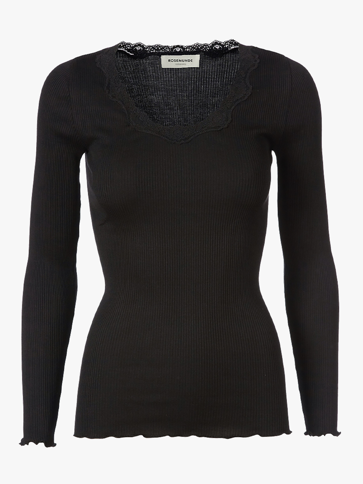 Rosemunde Babette Silk T-Shirt W/ Lace Black