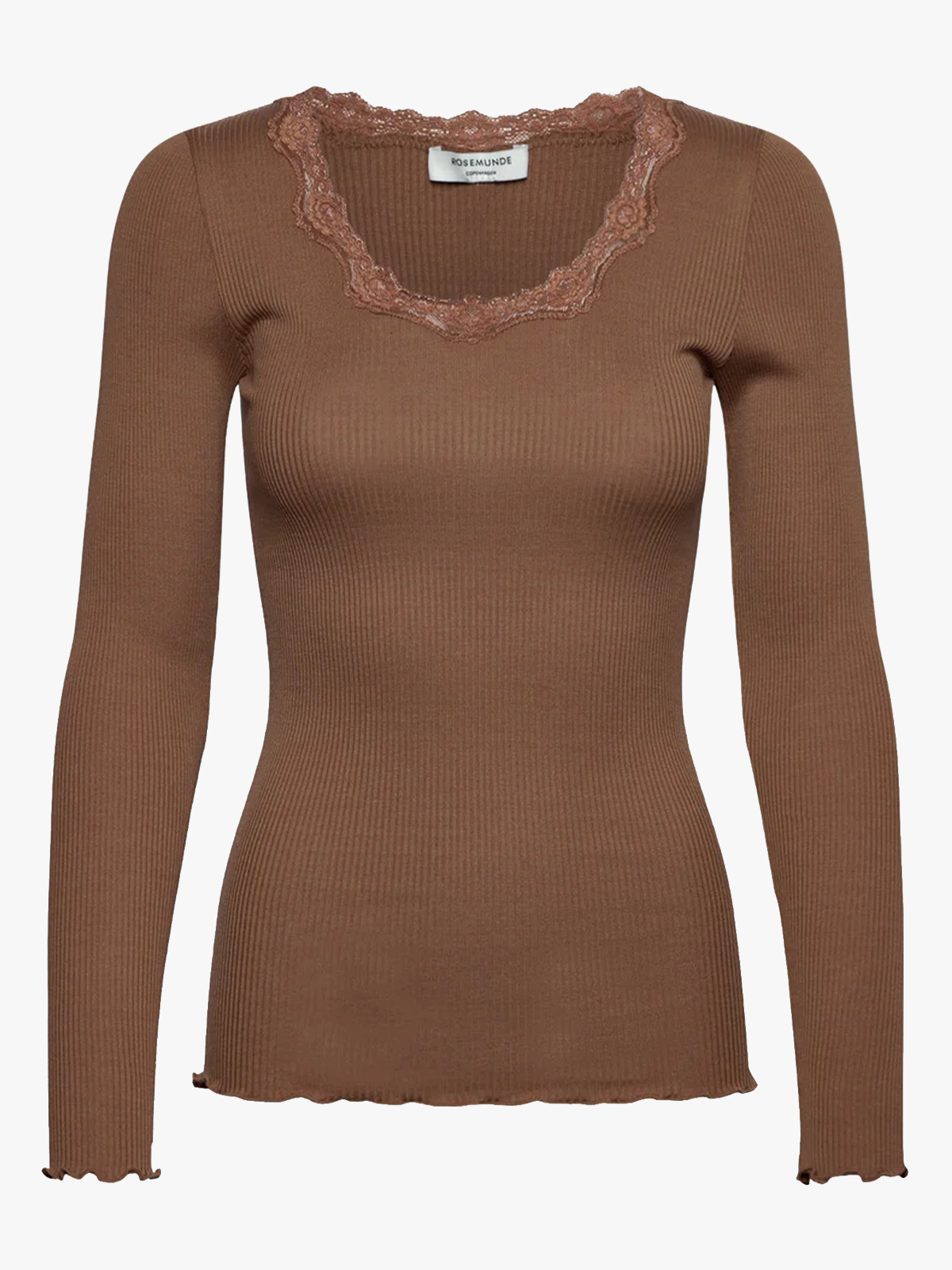 Rosemunde Babette Silk T-Shirt W/ Lace Coca Mocha