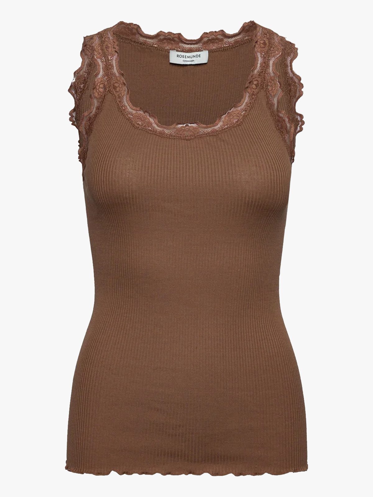 Rosemunde Babette Silk Top With Lace Coca Mocha