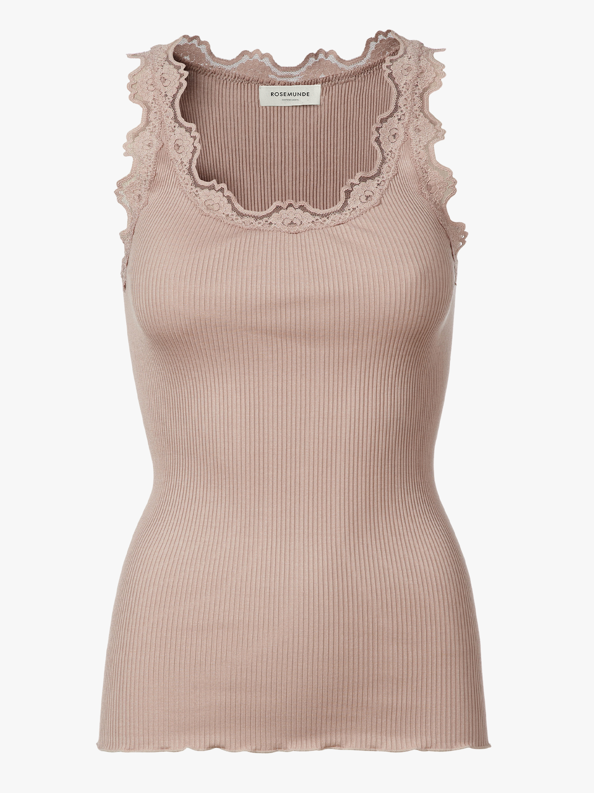 Rosemunde Babette Silk Top With Lace Vintage Powder