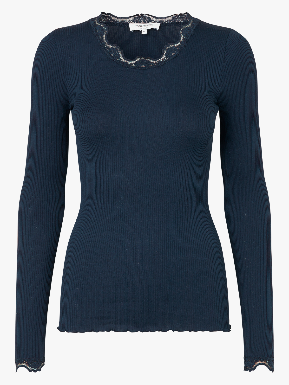Rosemunde Babette Silk Long Sleeve Lace T-shirt Navy
