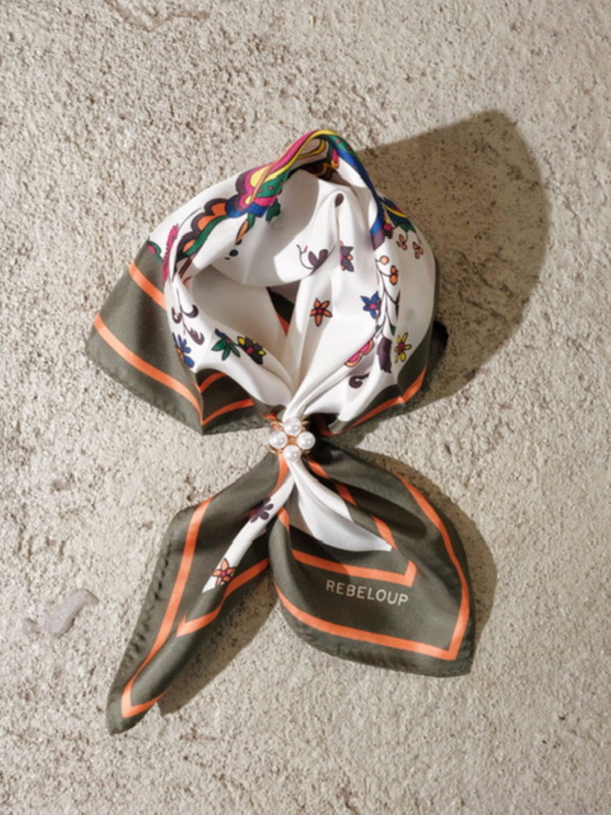 Rebeloup Sarah Zebra Silk Scarf Flerfarget