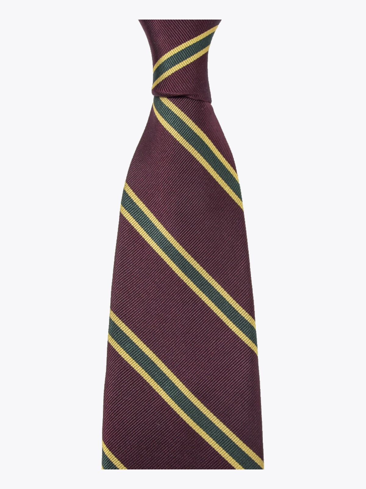 Rebeloup Triplestripe Silk Tie Burgunder