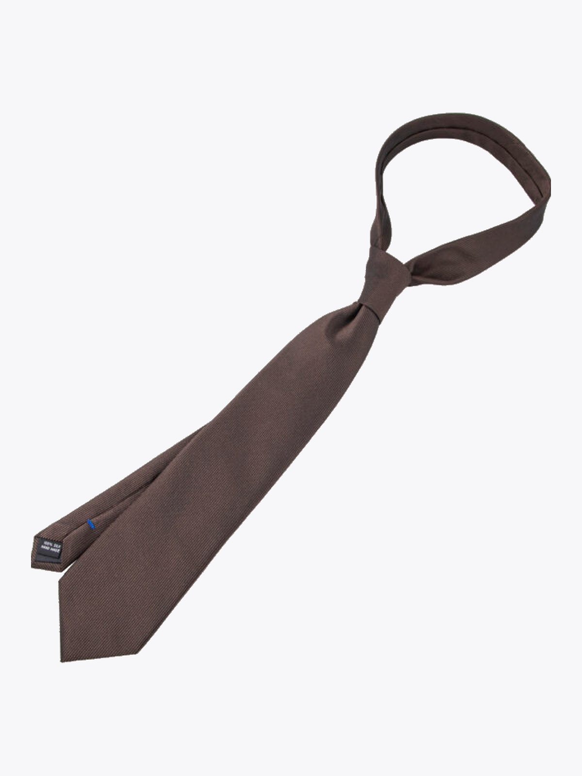 Rebeloup Solid Silk Tie Brun