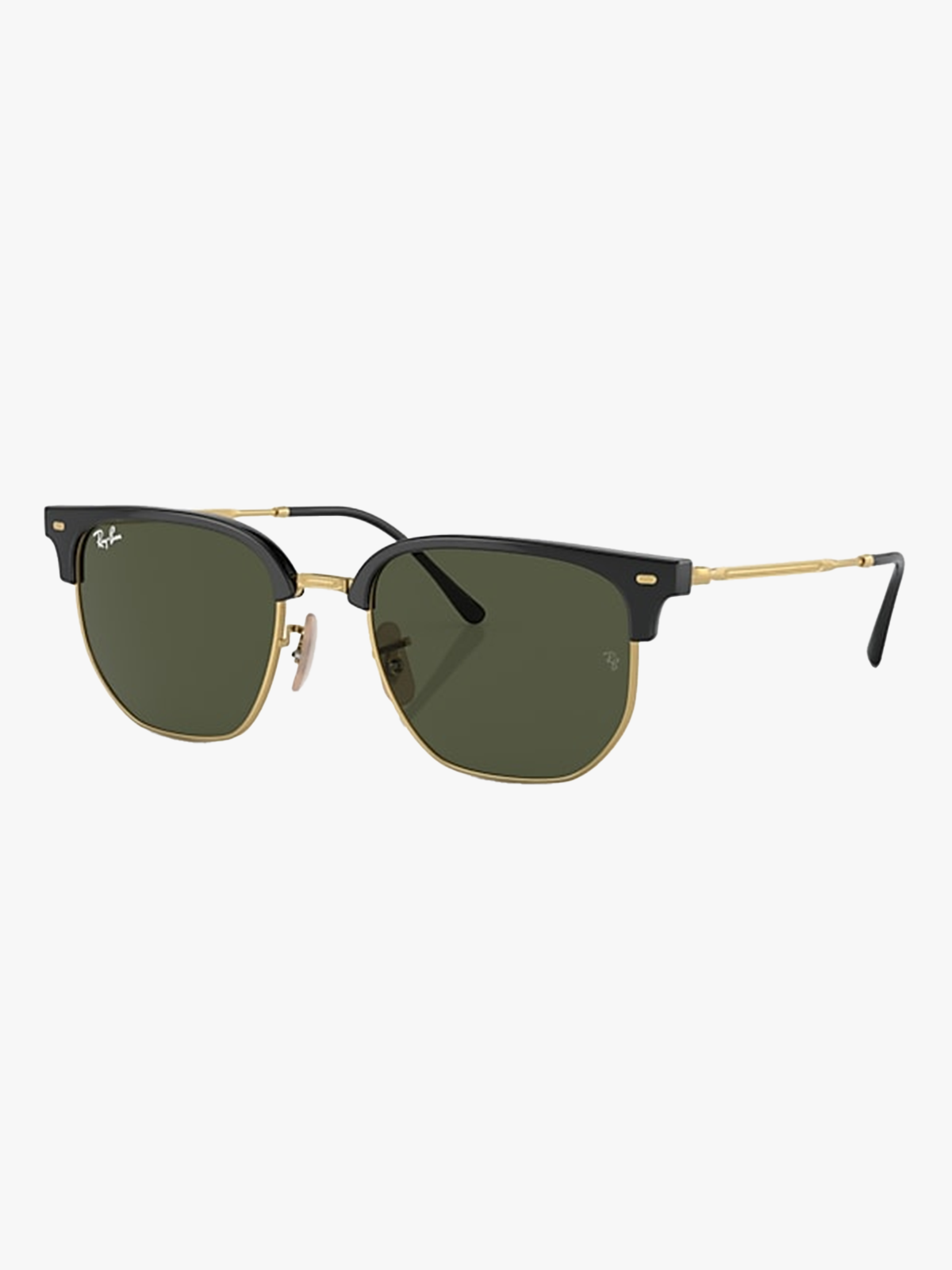Ray-Ban New Clubmaster Frame: Polished Black On Gold / Lenses: Green