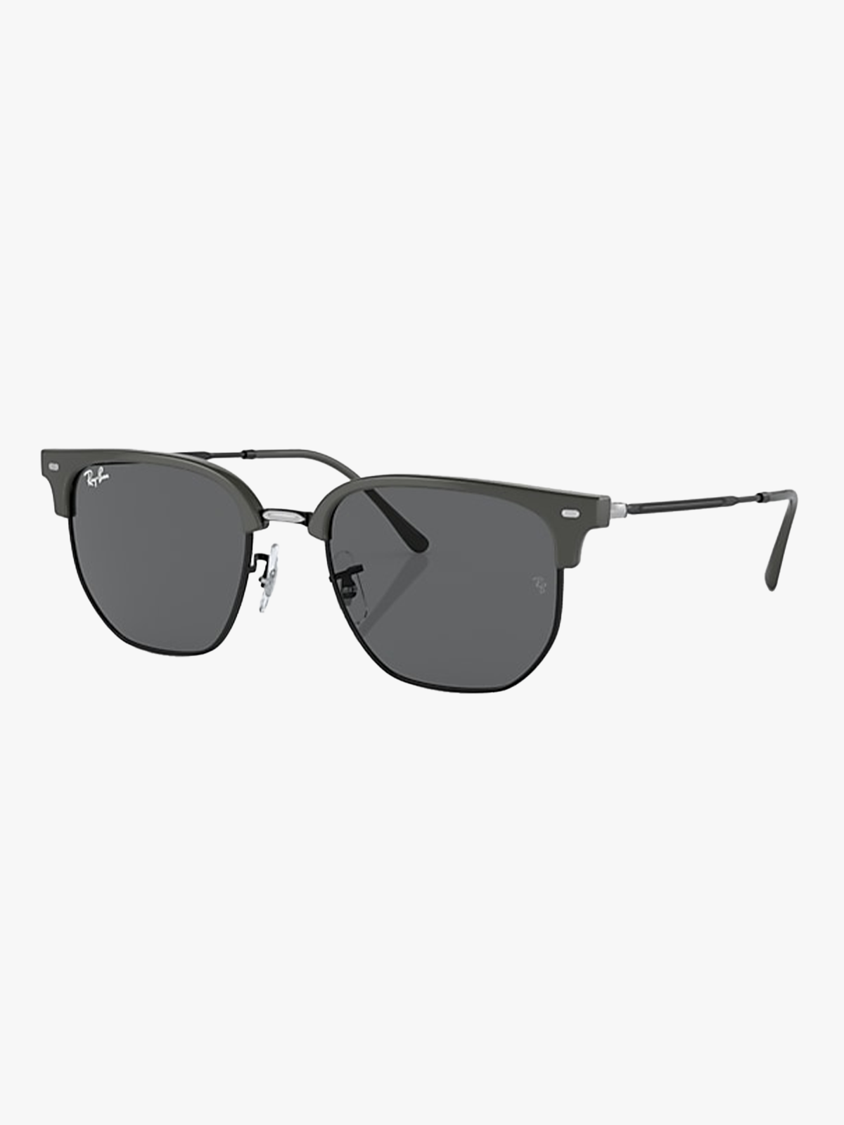 Ray-Ban New Clubmaster Frame: Polished Grey On Black / Lenses: Dark Grey