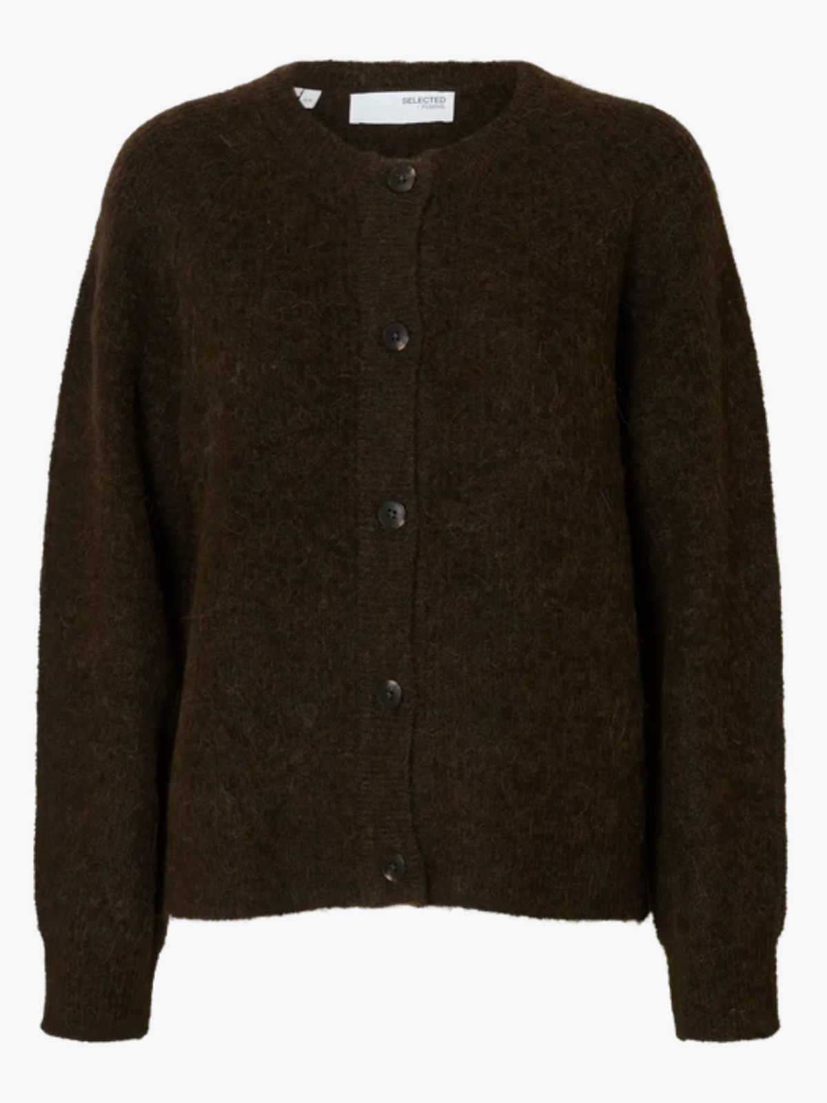 Selected Femme Lulu Long Sleeve Knit Short Cardigan Delicioso MELANGE