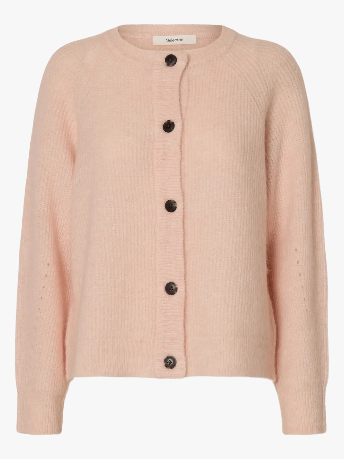 Selected Femme Lulu Long Sleeve Knit Short Cardigan Pale Dogwood Melange