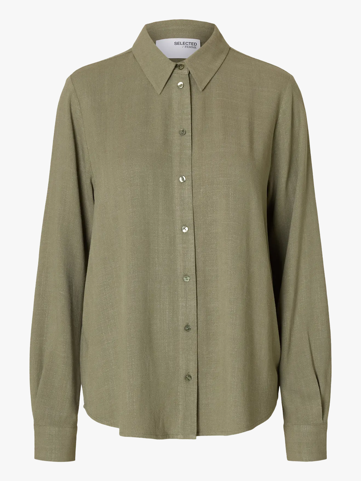 Selected Femme Viva Long Sleeve Sun Shirt Vetiver