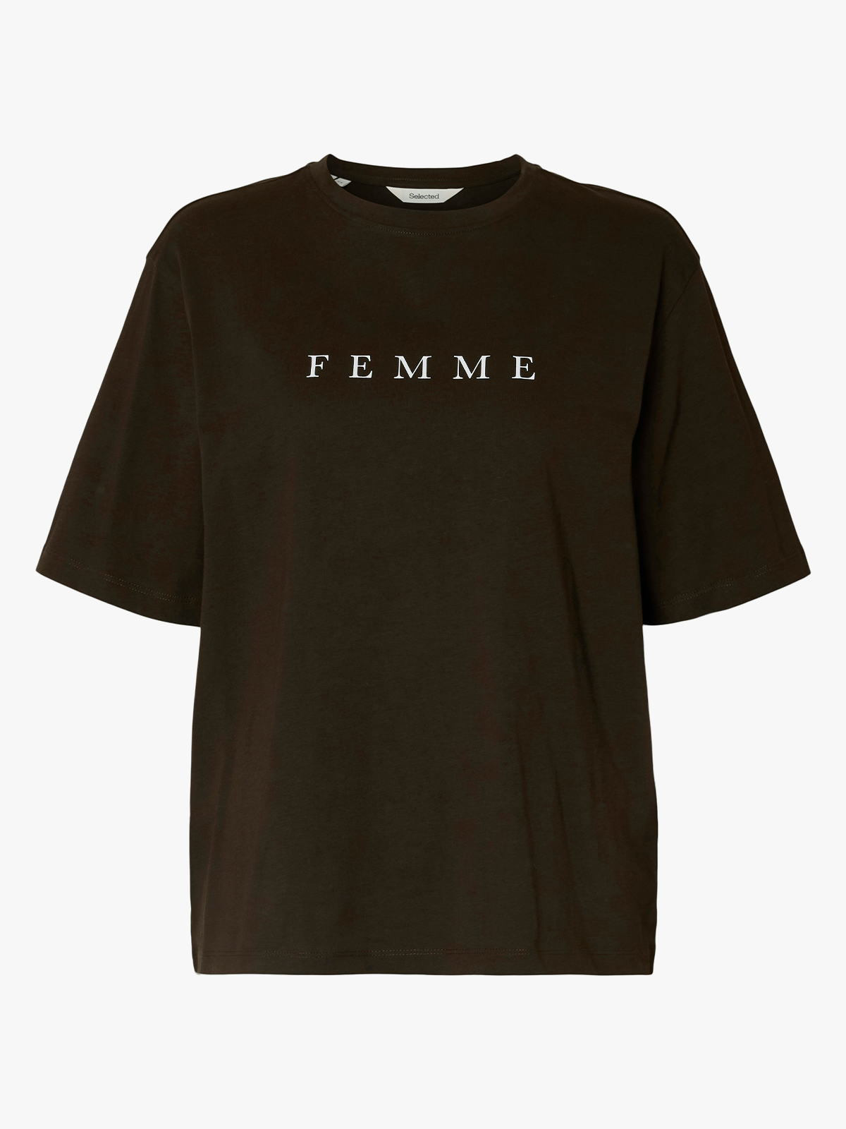Selected Femme Vilja Short Sleeve Printed Tee Delicioso / Bright White