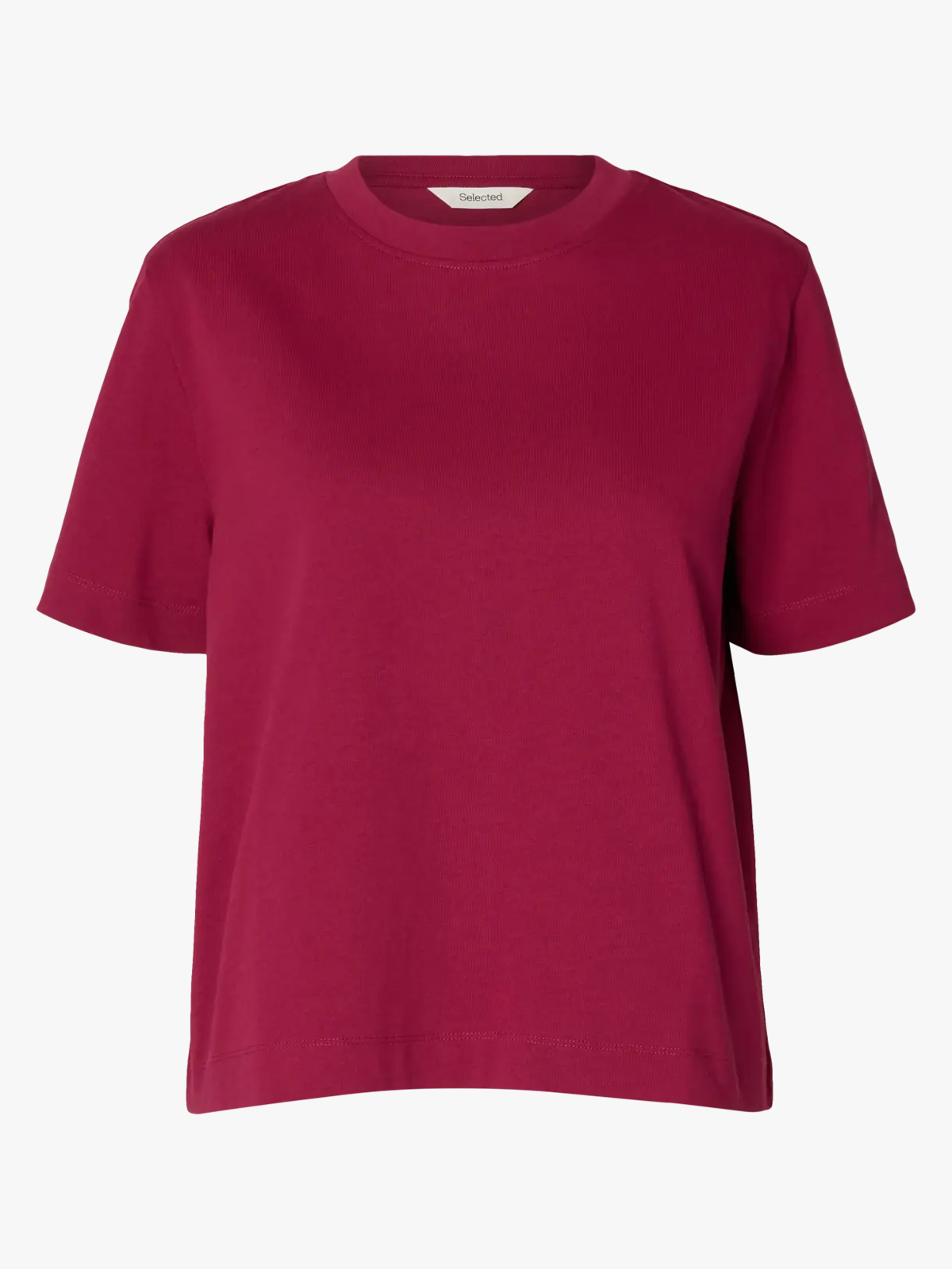 Selected Femme Essential Short Sleeve Boxy Tee Anemone