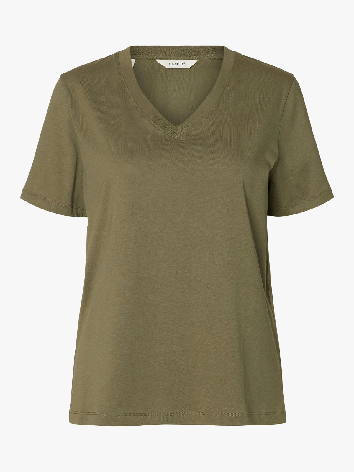 Selected Femme Essential Short Sleeve V-Neck Tee Kalamata