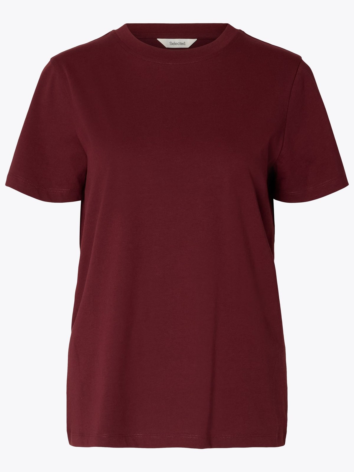 Selected Femme My Essential Short Sleeve O-Neck Tee Tawny Port
