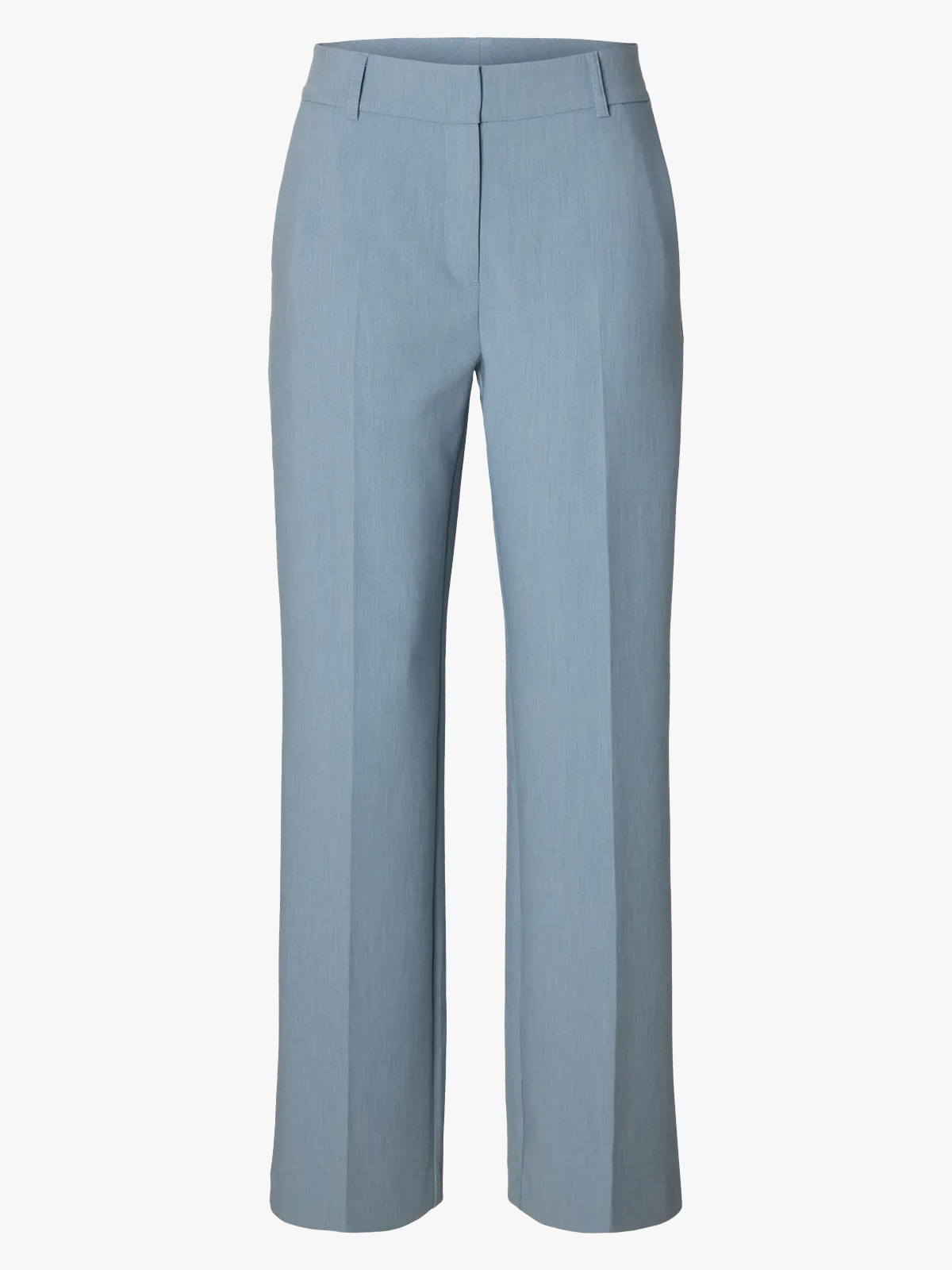 Selected Femme Rita Mid Waist Wide Pant Dusty Blue Melange