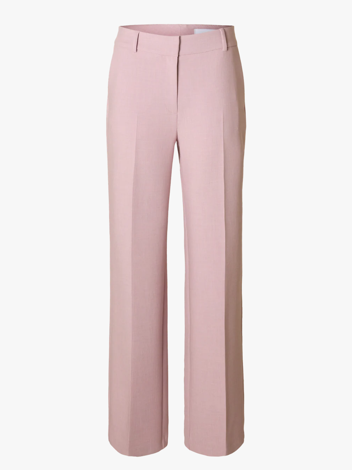 Selected Femme Rita Mid Waist Wide Pant Bleached Mauve Melange