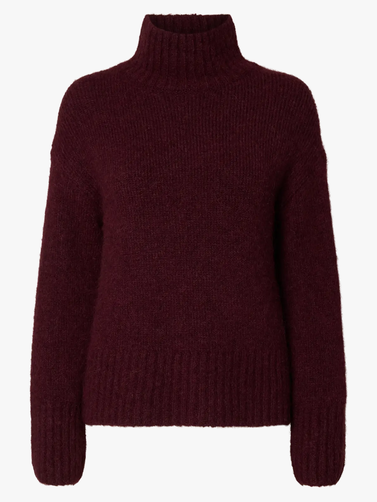 Selected Femme Gabriella Long Sleeve Knit High Neck Fig Melange