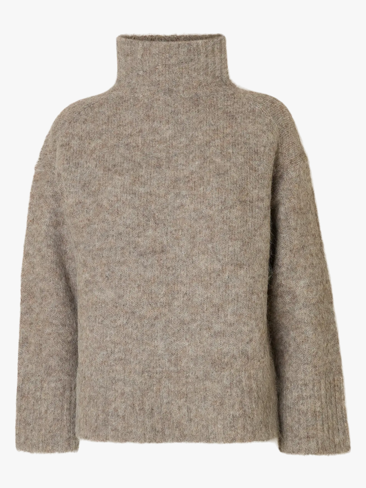 Selected Femme Gabriella Long Sleeve Knit High Neck Steel Gray MELANGE