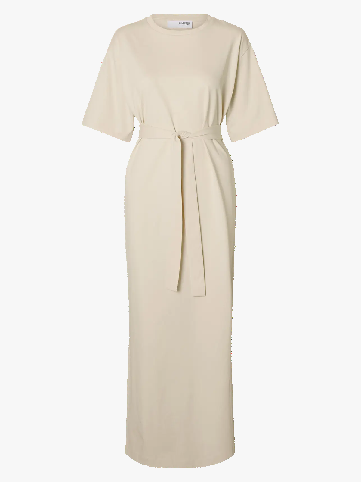 Selected Femme Essential Short Sleeve Pocket Ankle Dress Birch