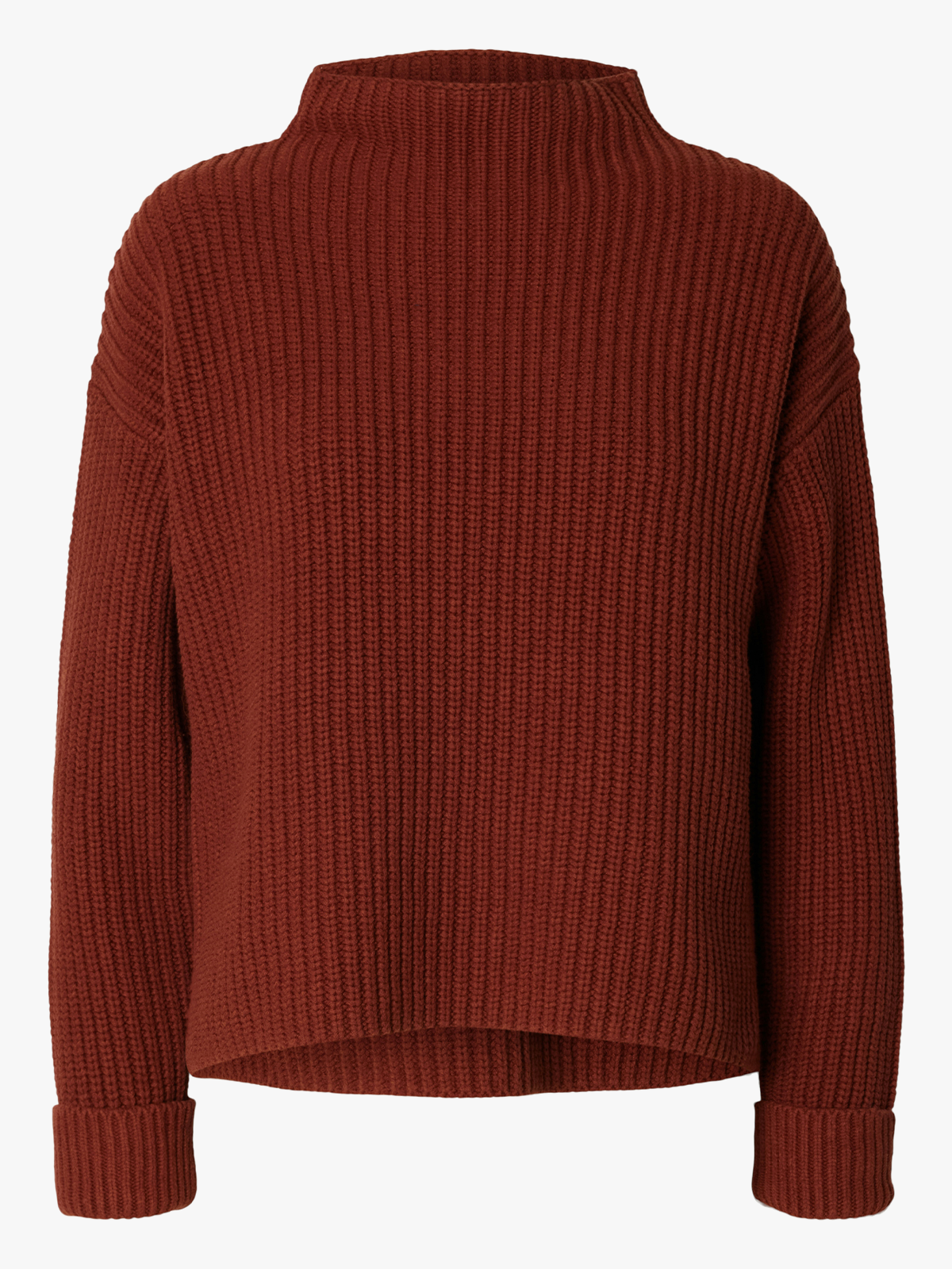 Selected Femme Selma Sus Long Sleeve Knit Pullover Cherry Mahogany