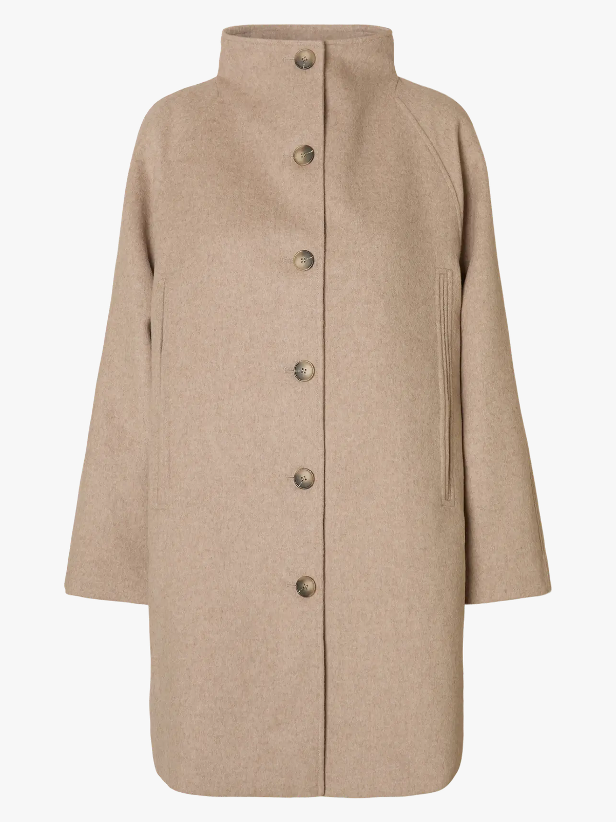 Selected Femme Vinni Lano Coat Sandshell Melange