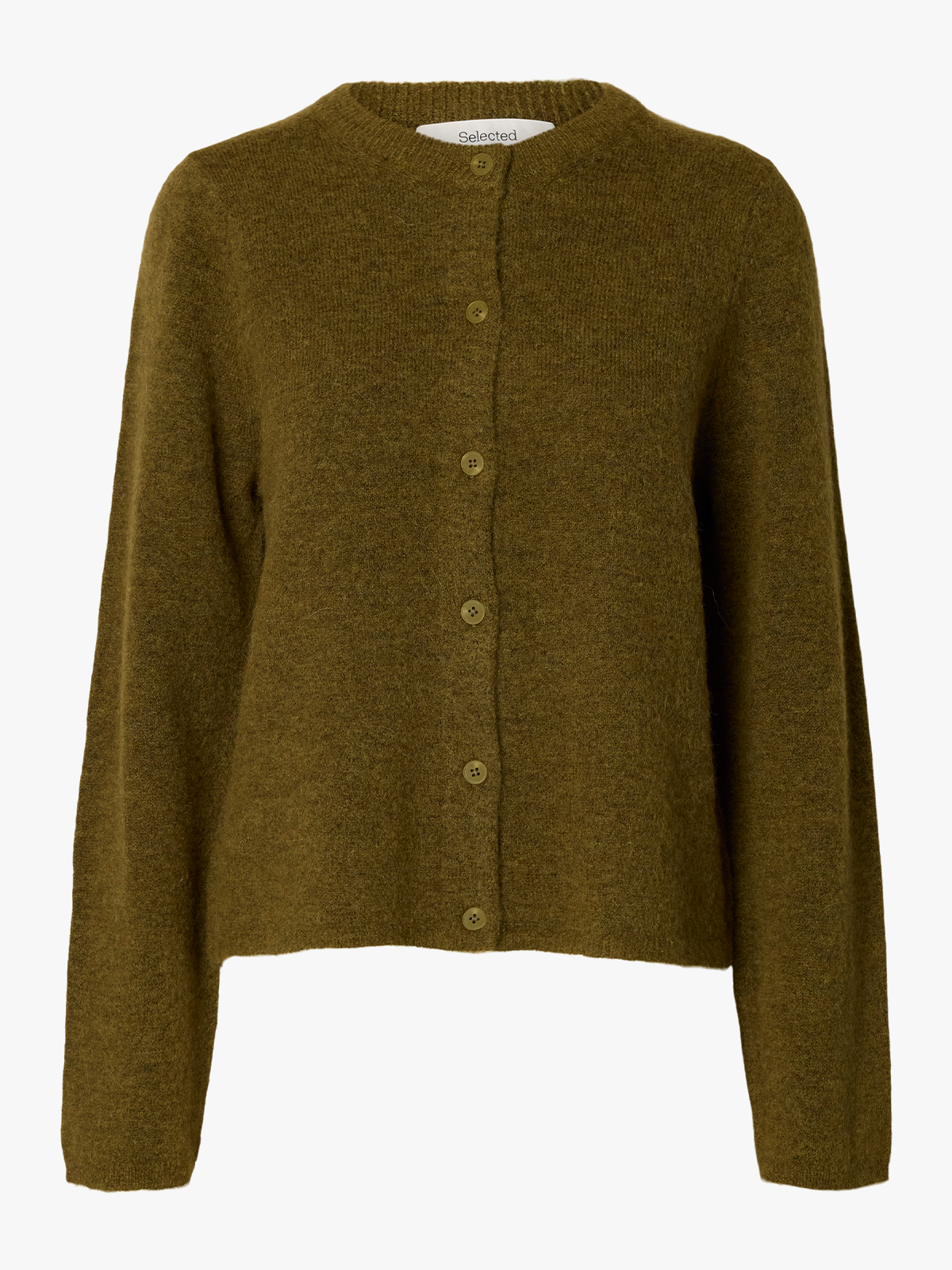 Selected Femme Lulu New Long Sleeve Knit Cardigan Fir Green