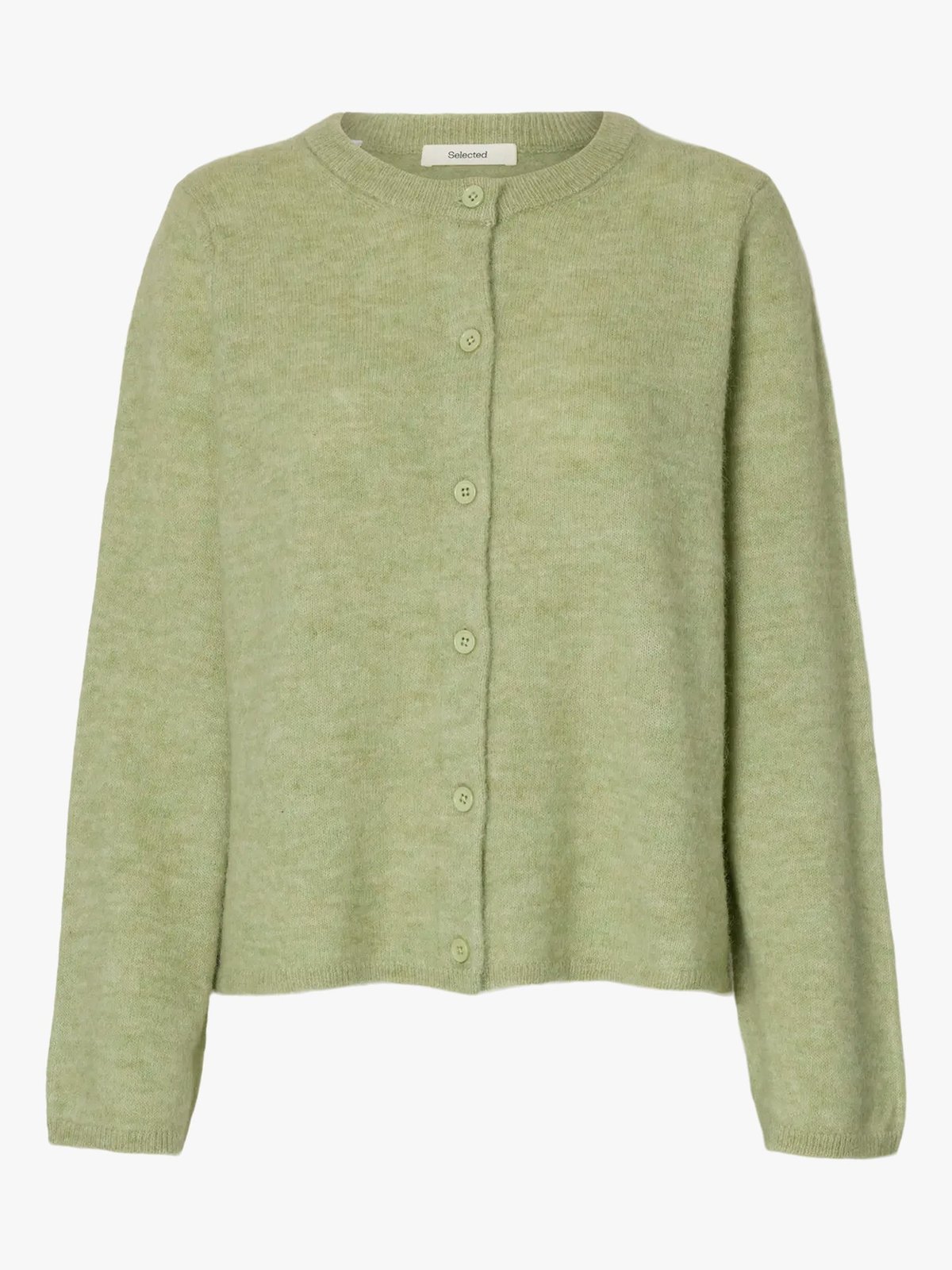 Selected Femme Lulu New Long Sleeve Knit Cardigan Lint Melange