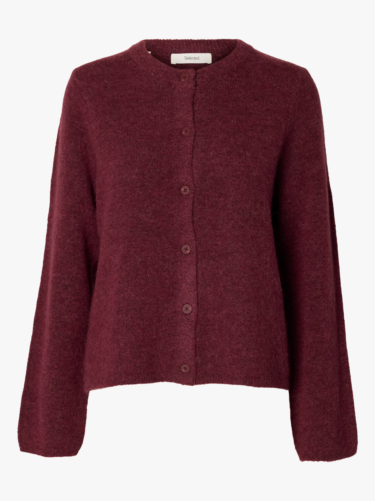Selected Femme Lulu New Long Sleeve Knit Cardigan Tawny Port