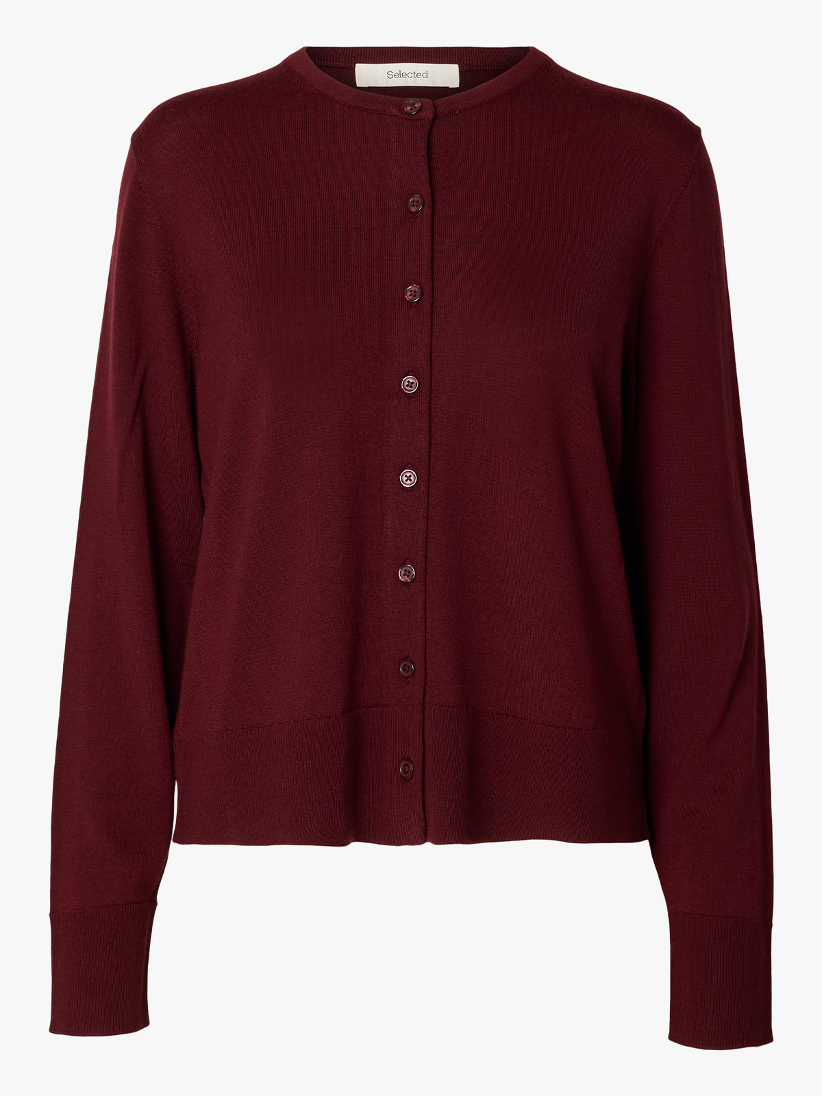 Selected Femme Thea Knit Merino Cardigan Tawny Port