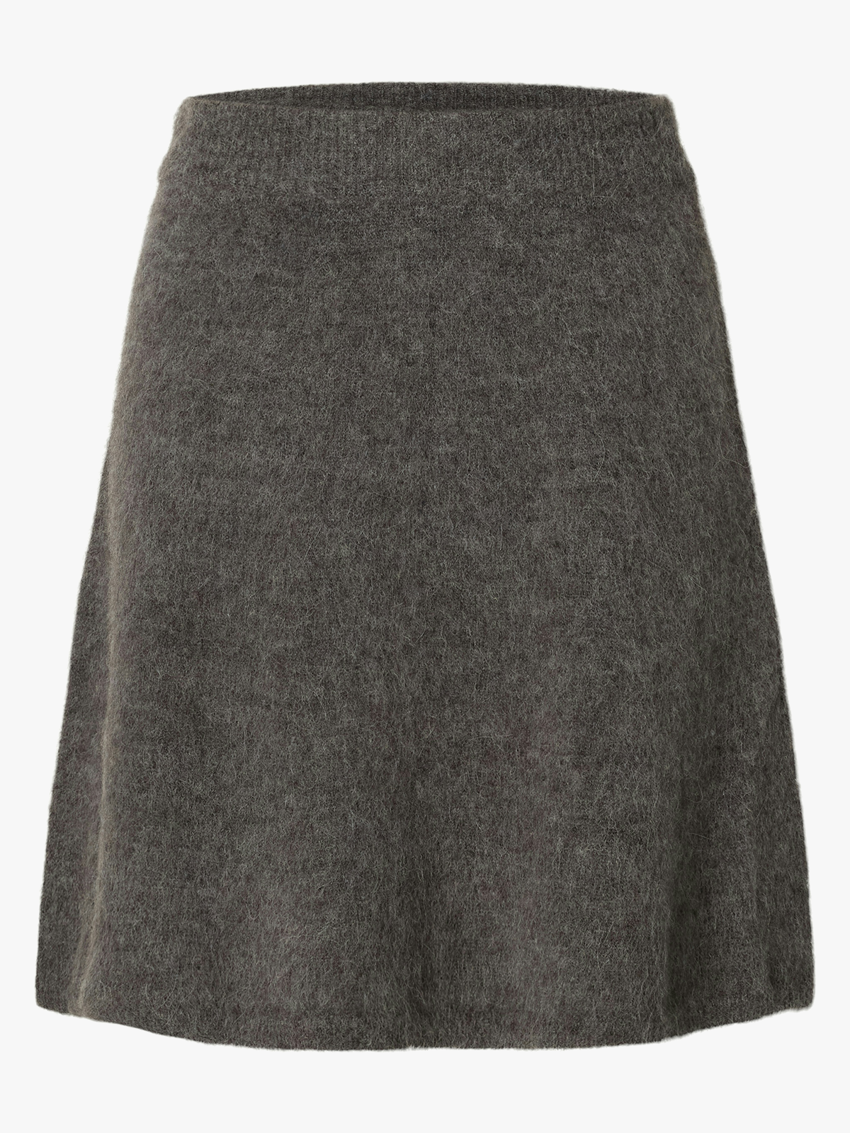 Selected Femme Lulu Brushed High Waist Knit Skirt Medium Grey Melange