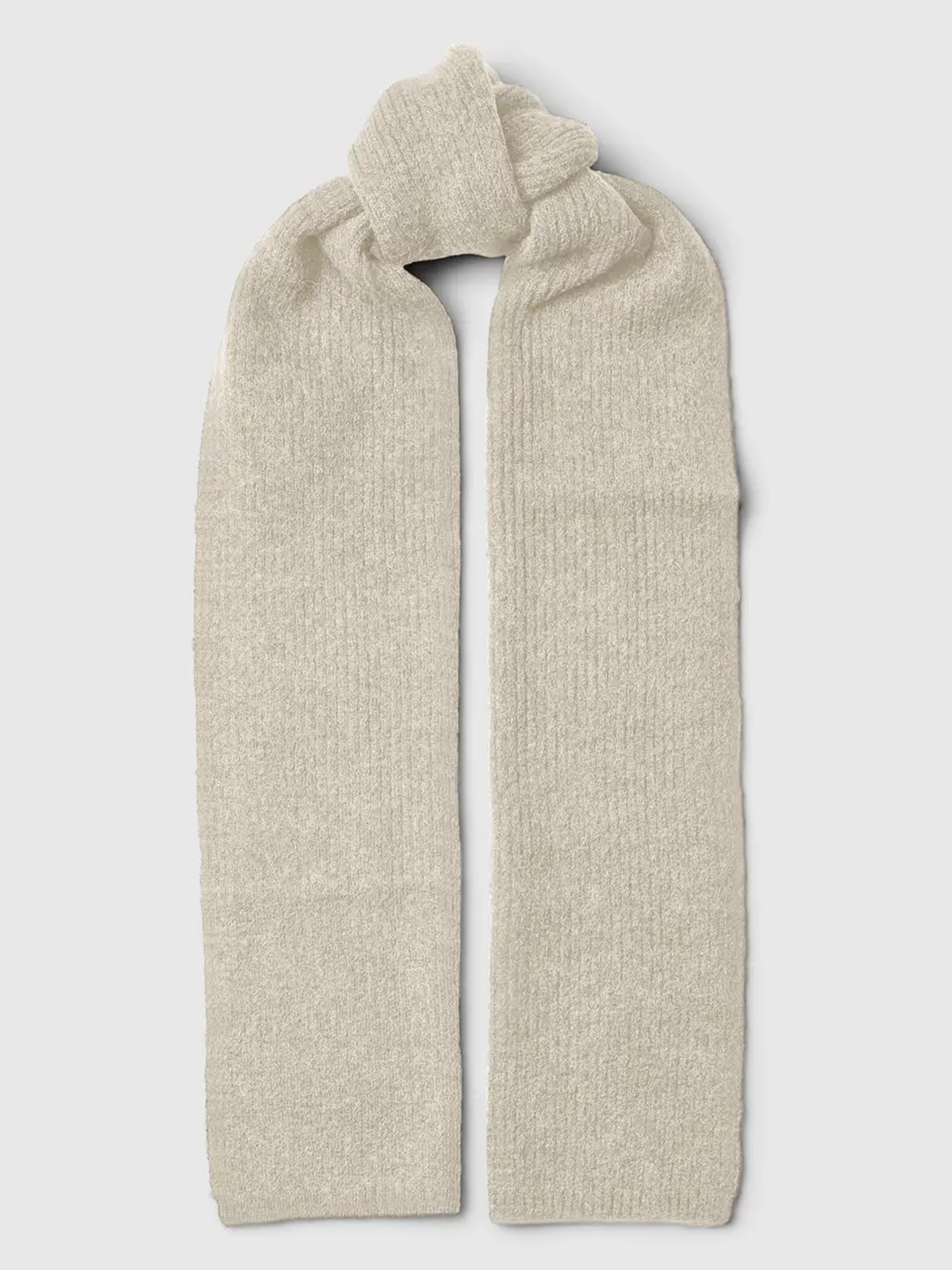 Selected Femme Lulu Lano Narrow Knit Scarf Birch MELANGE