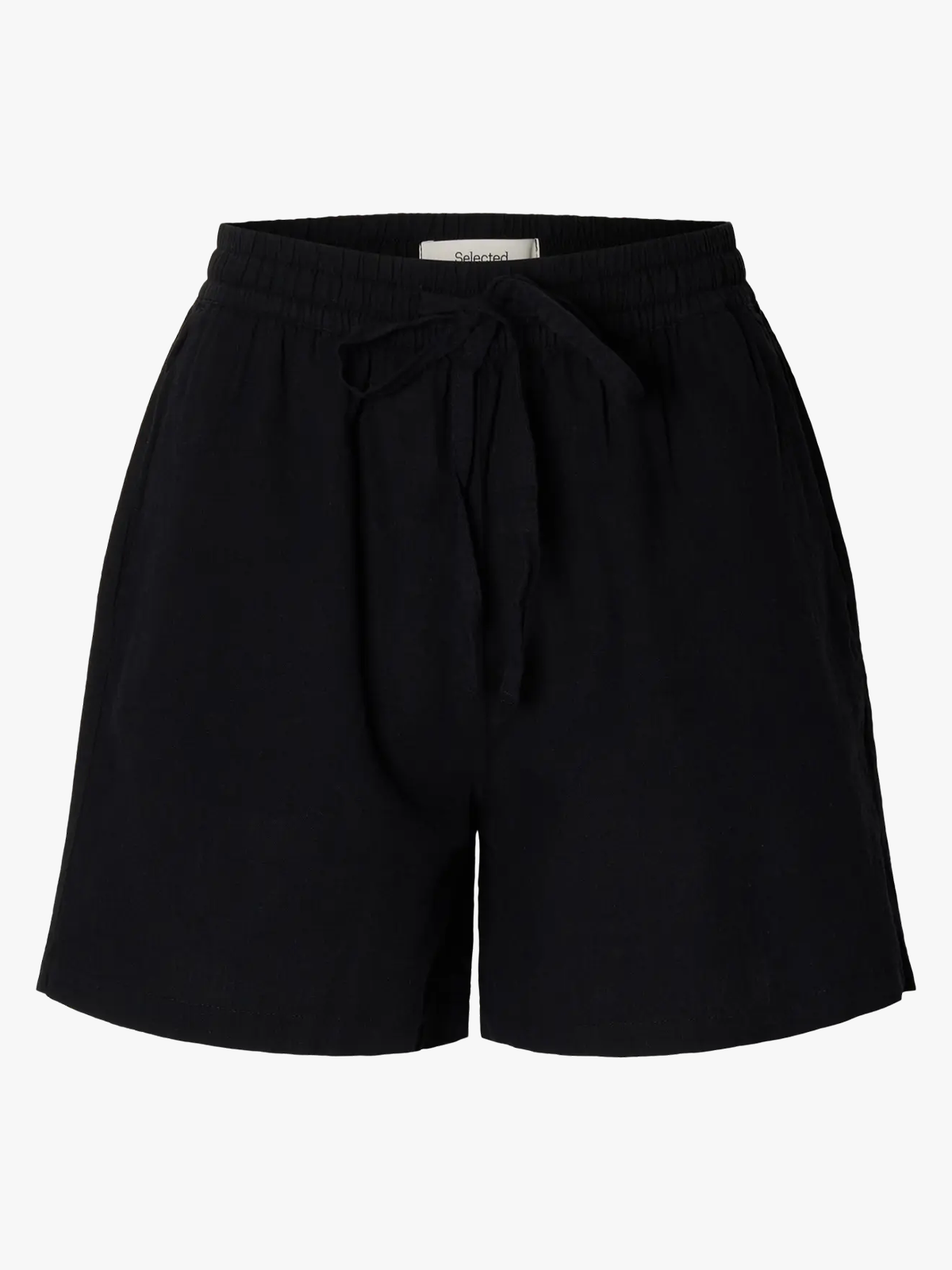 Selected Femme Luisa Linnie Linen Blend Shorts Black