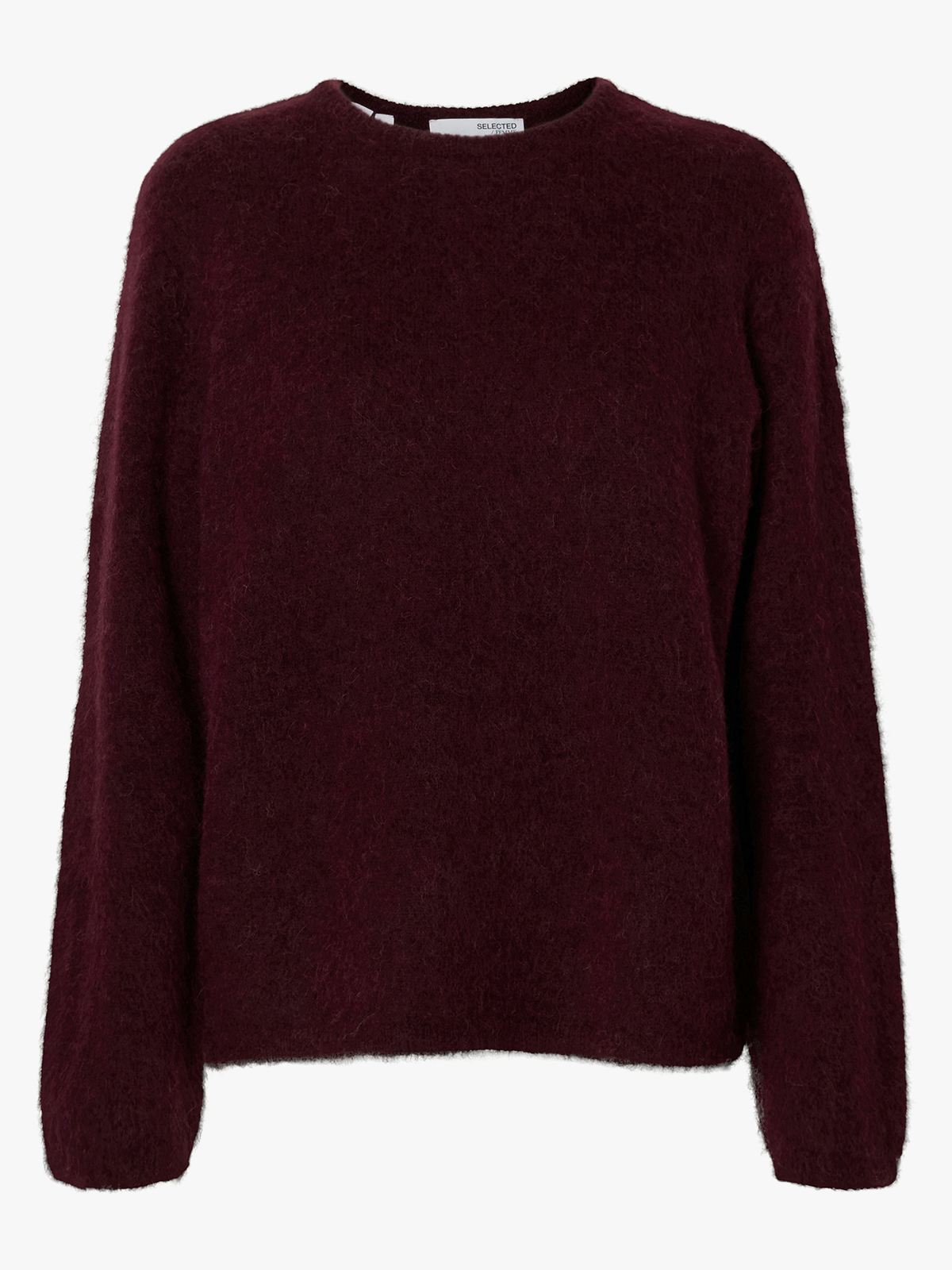 Selected Femme Lulu Brushed Long Sleeve Knit O-Neck Fig