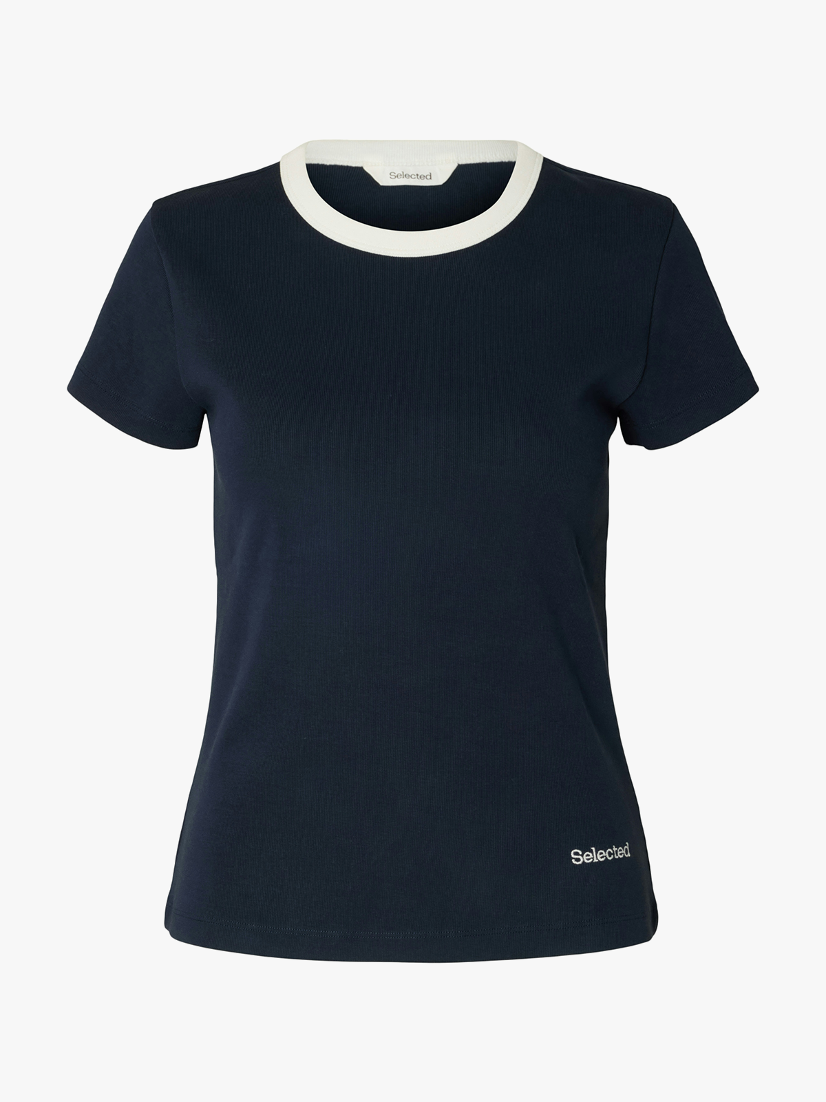 Selected Femme Milly Short Sleeve Tee Dark Sapphire