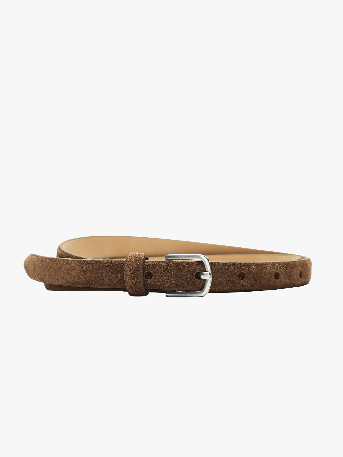 Selected Femme Fiona Slim Suede Belt Tan