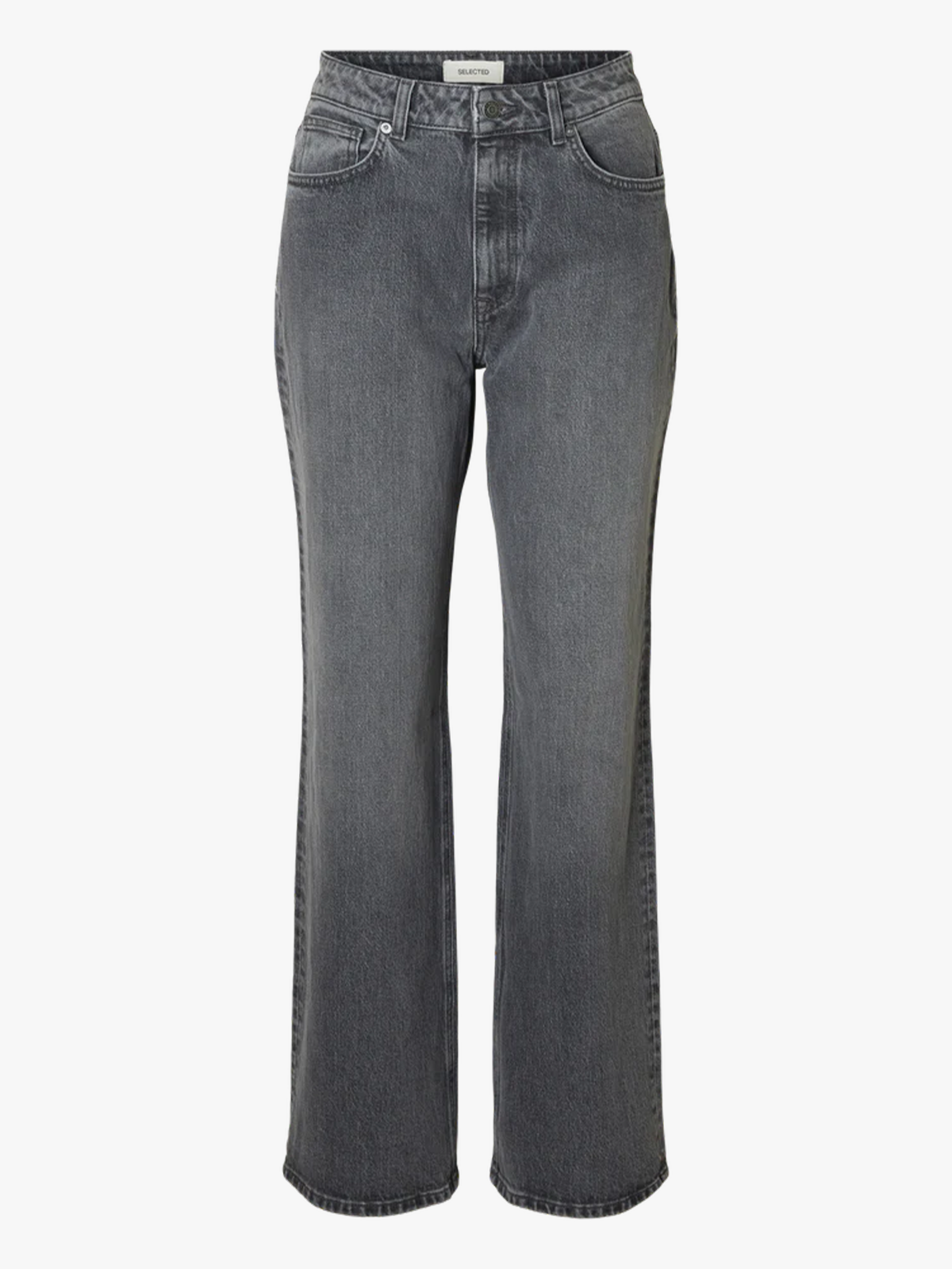 Selected Femme Wide Bea Kori High Waist Jeans Medium Grey Denim