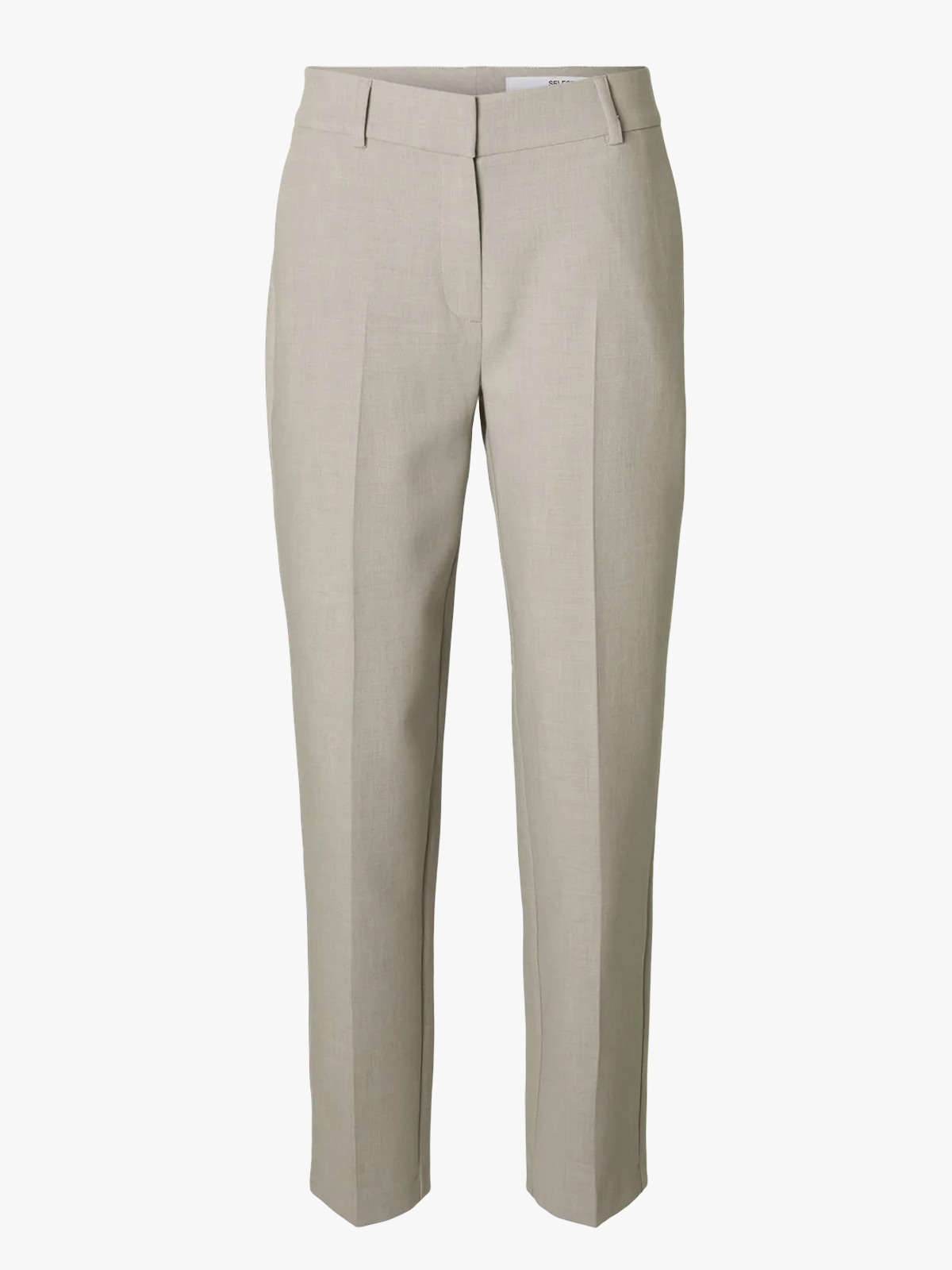 Selected Femme Rita-Ria Mid Waist Crop Pant Island Fossil Melange