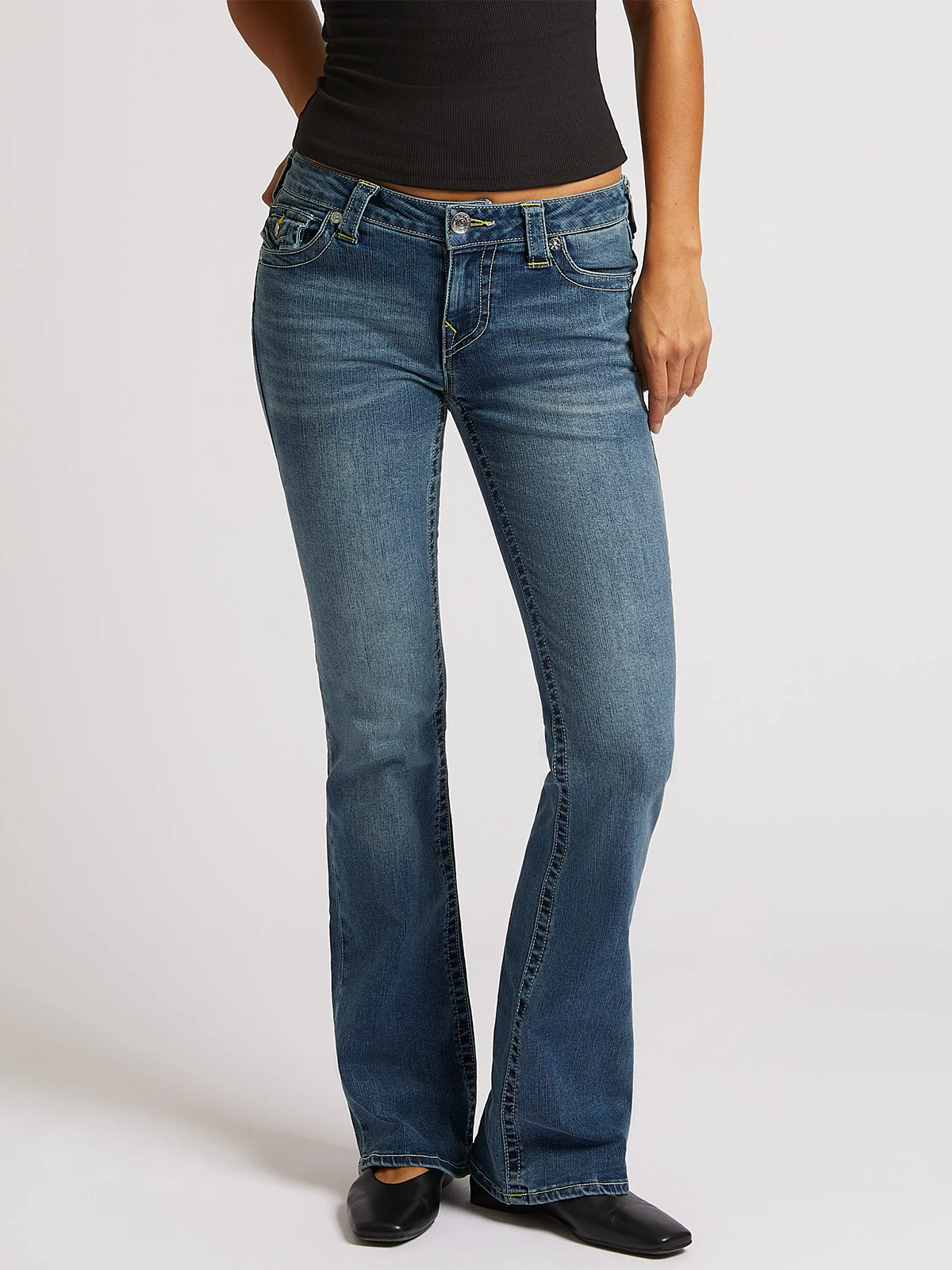 True Religion Becca Mid Rise Boot Cut Flap Arabella