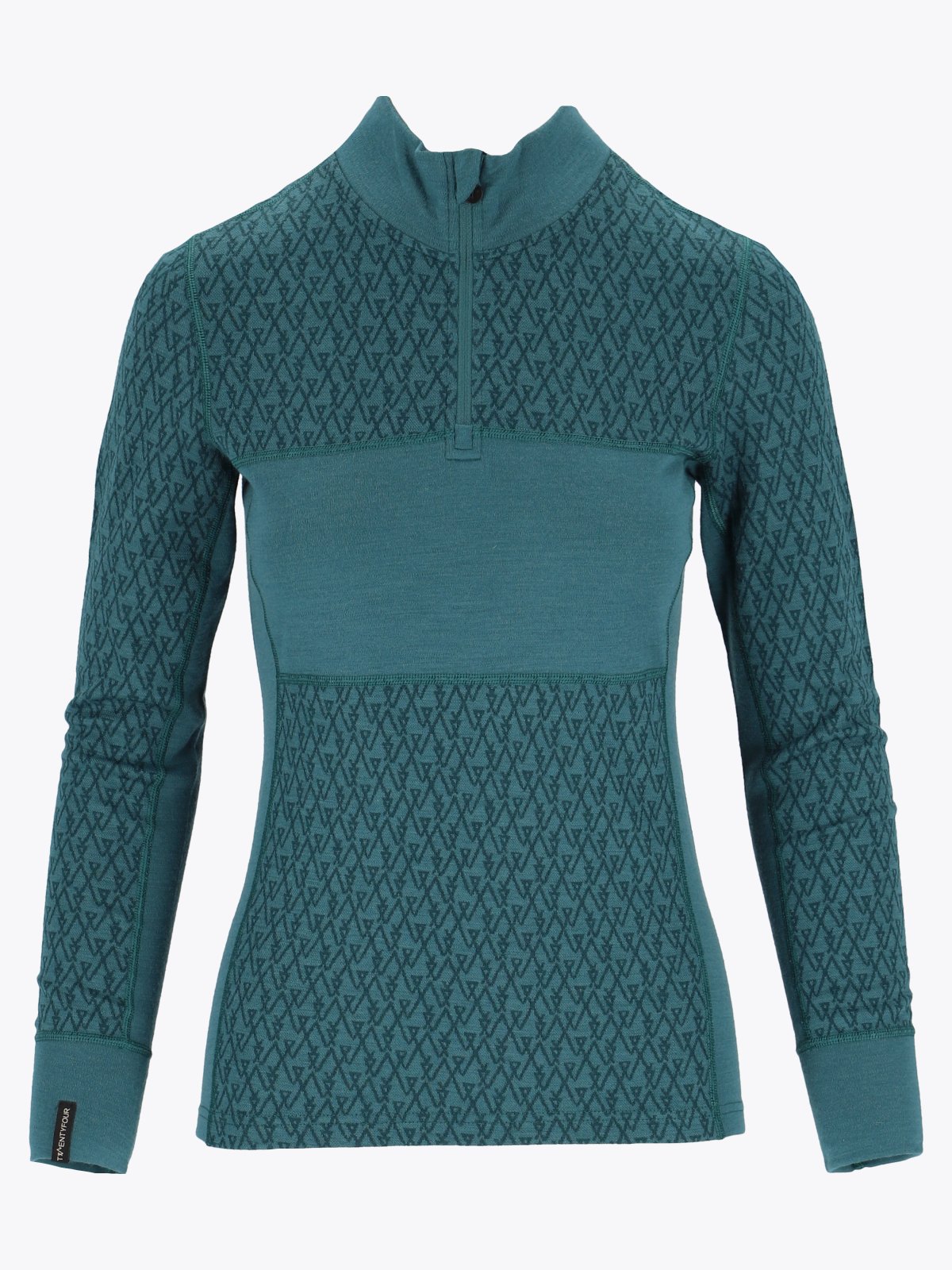 Twentyfour Aurora Aya Ull Half Zip Blågrønn