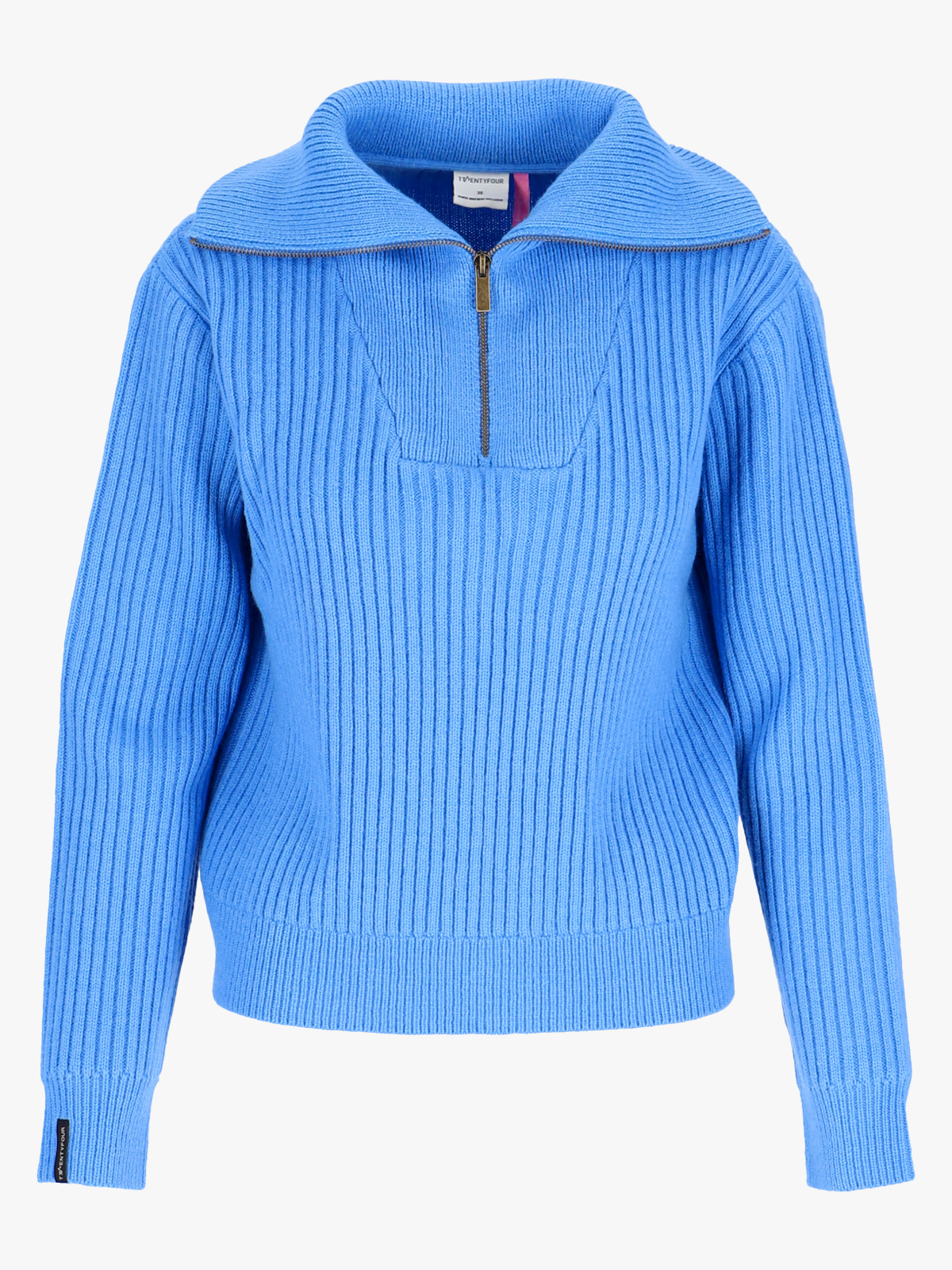 Twentyfour Mode Rib Half-Zip Knit Asurblå
