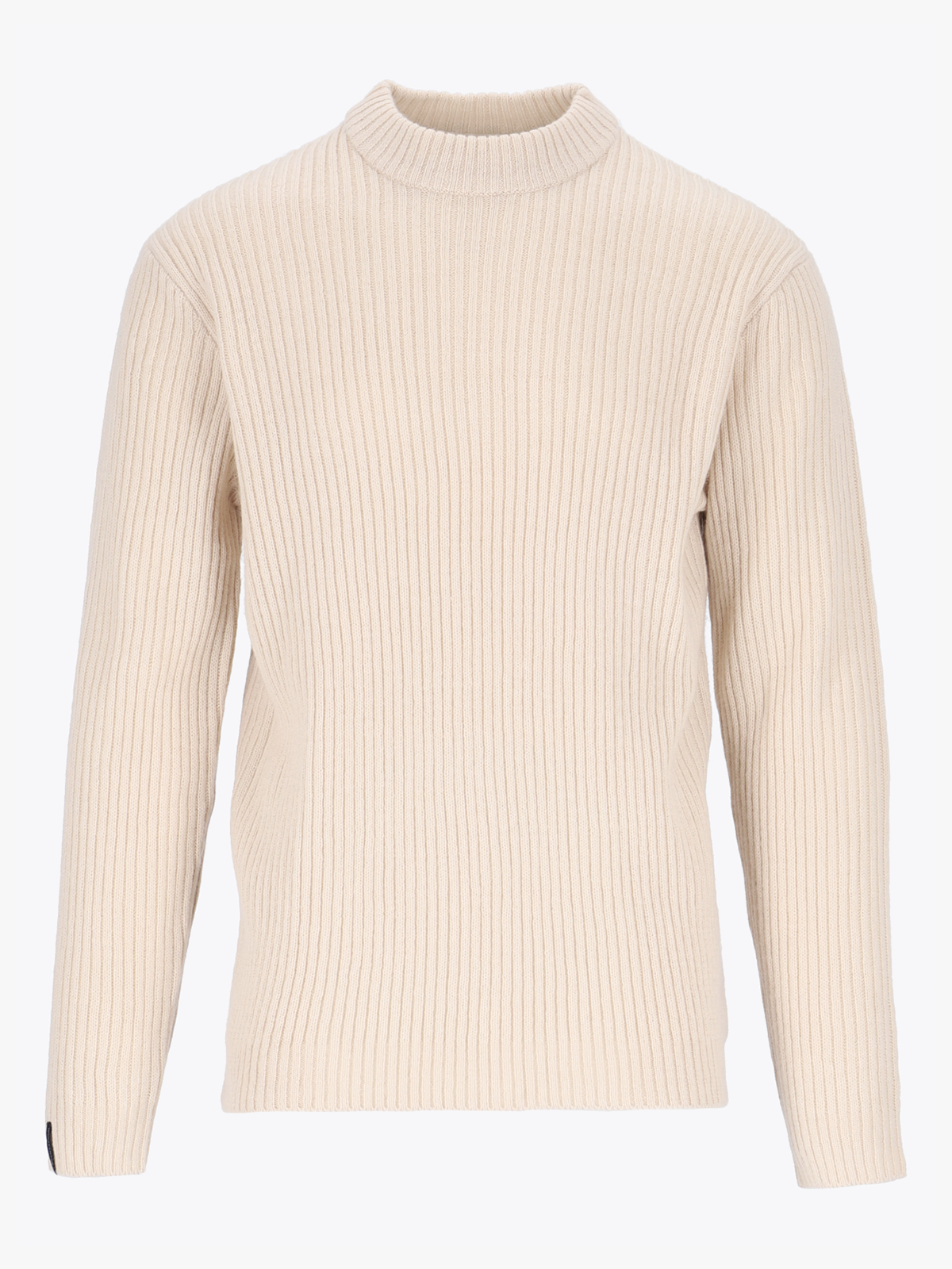 Twentyfour Mode Rib RN Sweater Gråhvit